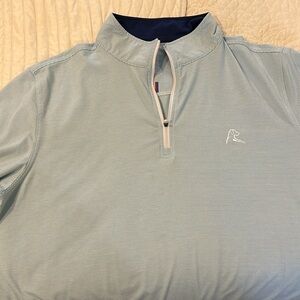 Rhoback Q Zip. M Light Blue/ white pin stripe
